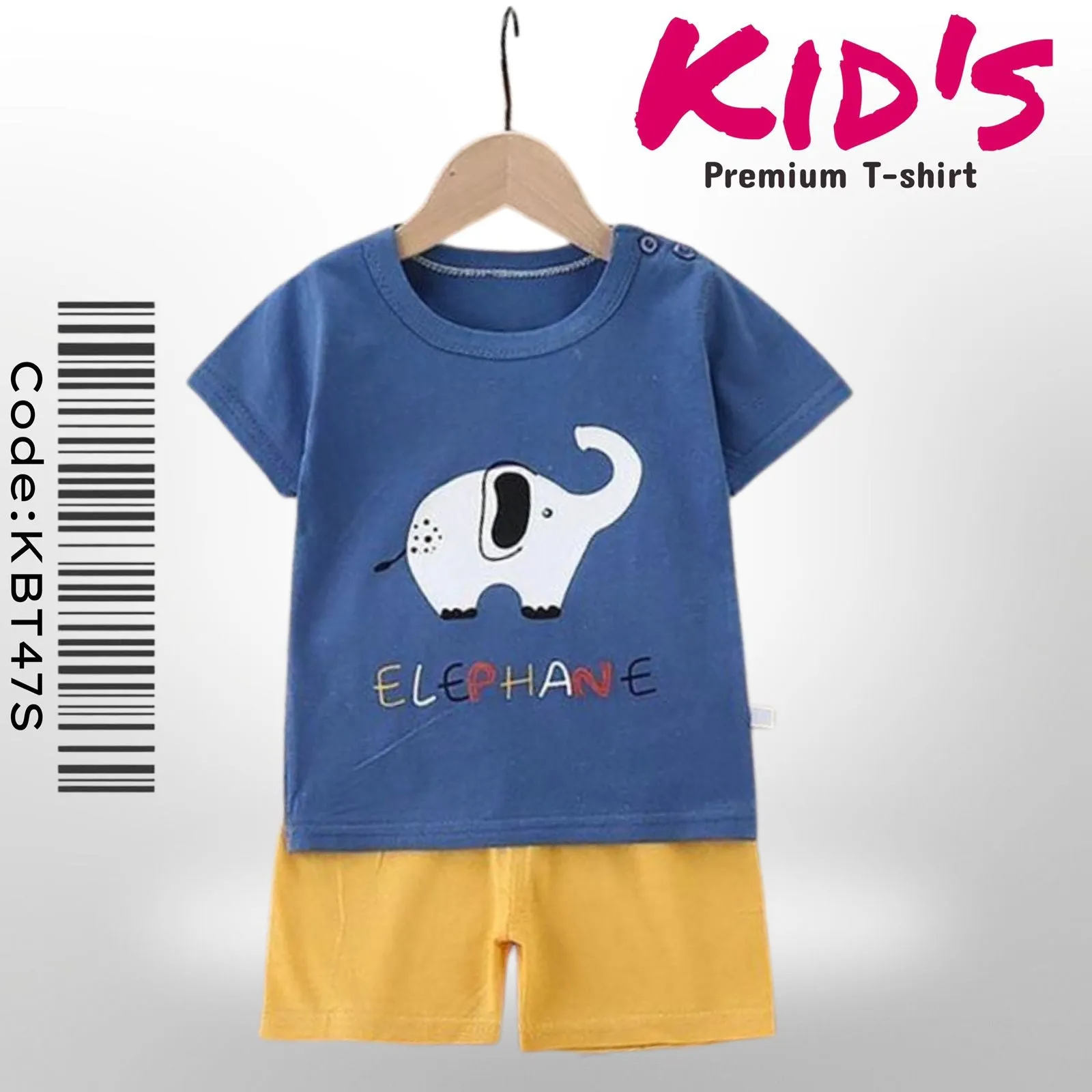 Baby Elephant Print Kids  T-Shirt Set